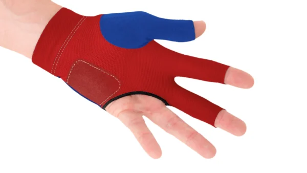 Predator Second Skin Billiard Glove USPBS Blue and Red - Left Hand - Image 3