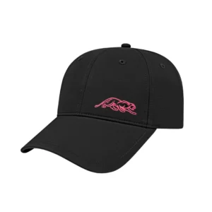 Predator Black Billiard Hat with Pink Embroidered Panther – One Size Fits All