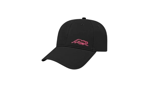 Predator Black Billiard Hat with Pink Embroidered Panther - One Size Fits All