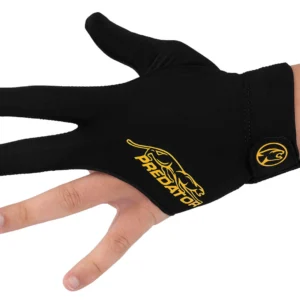 Predator Second Skin Black & Yellow Billiard Glove with Closed Fingers – Left Hand