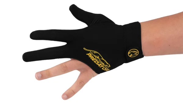 Predator Second Skin Black & Yellow Billiard Glove with Closed Fingers - Left Hand