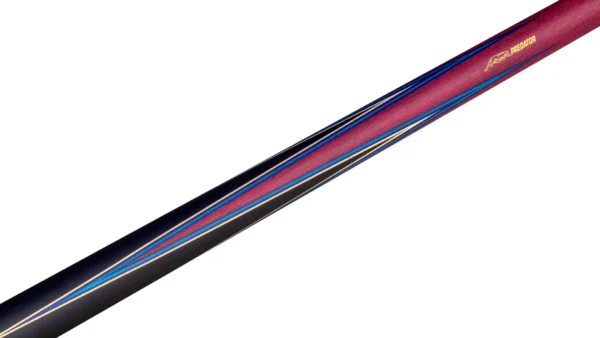 Predator 4-Point Sneaky Pete Pool Cue - Purple Heart / Blue - Elephant Pattern Leather Wrap - Image 2